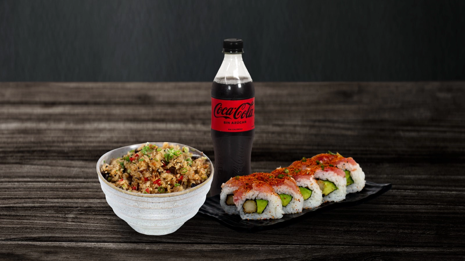 10 makis + yakimeshi + gaseosa